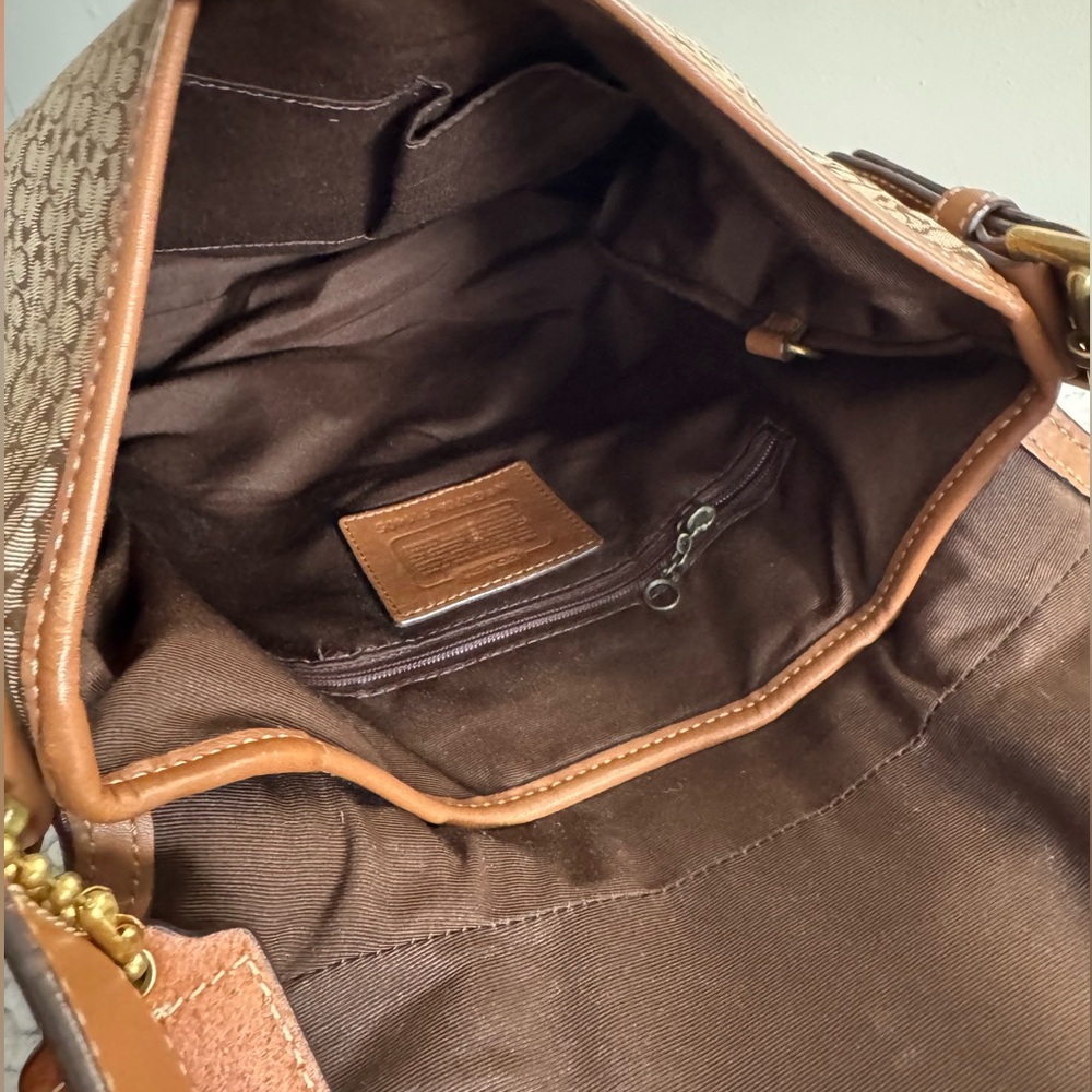 Coach Y2K Soho Signature Canvas Suede Studded Rivets Bag With Matching Wristlet - Picture 10 of 17